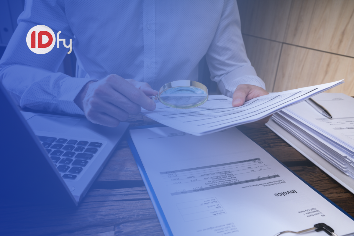 This image exposes corporate fraud with the employer looking at fake documents.